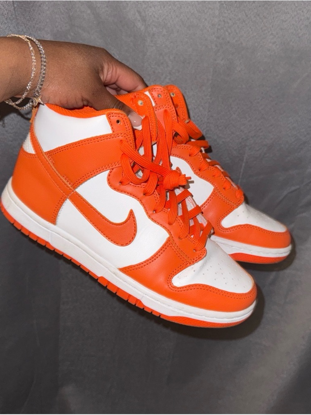 Nike Men’s High-Top Sneakers - White & Orange